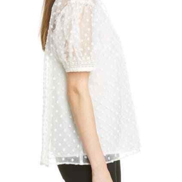 Birgitte Herskind Grace Swiss Dot Blouse White Size 36 - Picture 4 of 8